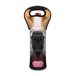 Geometric English Bulldog Print Single Neoprene Wine Tote