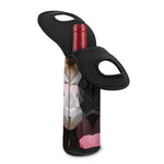 Geometric English Bulldog Print Single Neoprene Wine Tote