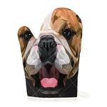 Geometric English Bulldog Print Single Oven Mitt
