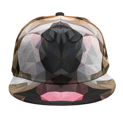 Geometric English Bulldog Print Snapback Cap