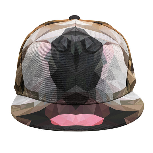 Geometric English Bulldog Print Snapback Cap