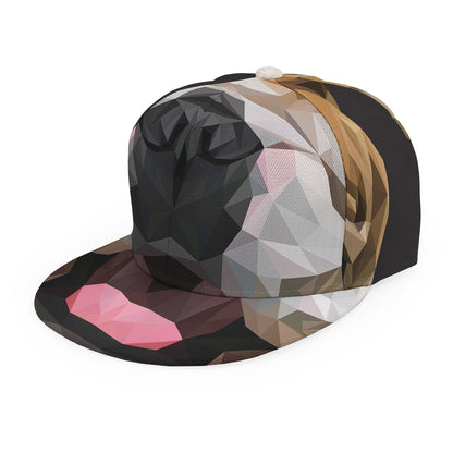 Geometric English Bulldog Print Snapback Cap