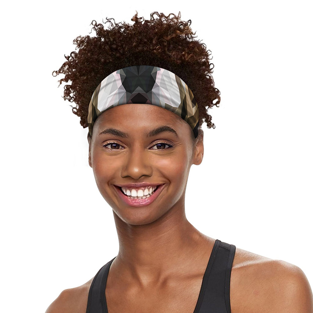 Geometric English Bulldog Print Sports Headband