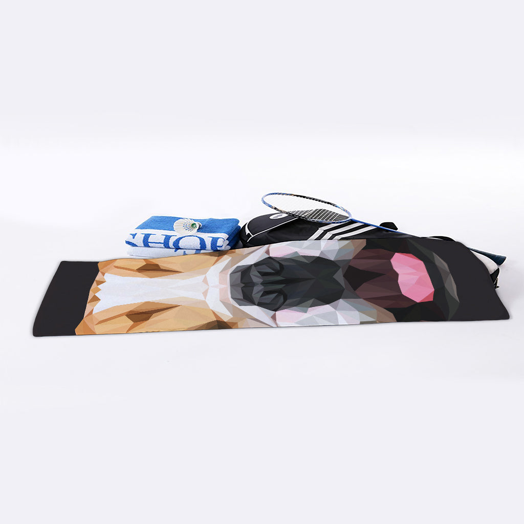 Geometric English Bulldog Print Sports Towel