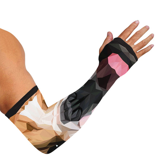 Geometric English Bulldog Print Sun Protection Arm Sleeves