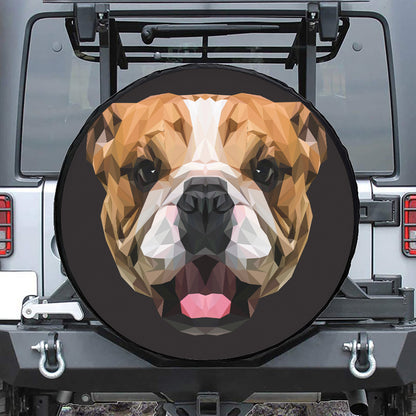 Geometric English Bulldog Print Tire Cover