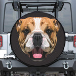 Geometric English Bulldog Print Tire Cover