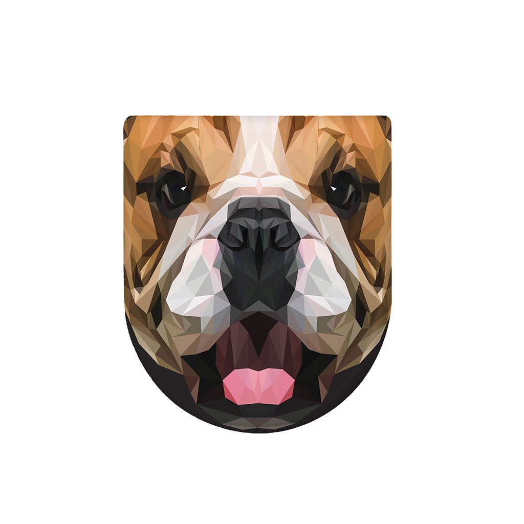 Geometric English Bulldog Print Toilet Lid Cover