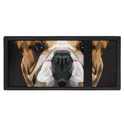 Geometric English Bulldog Print Trifold Wallet