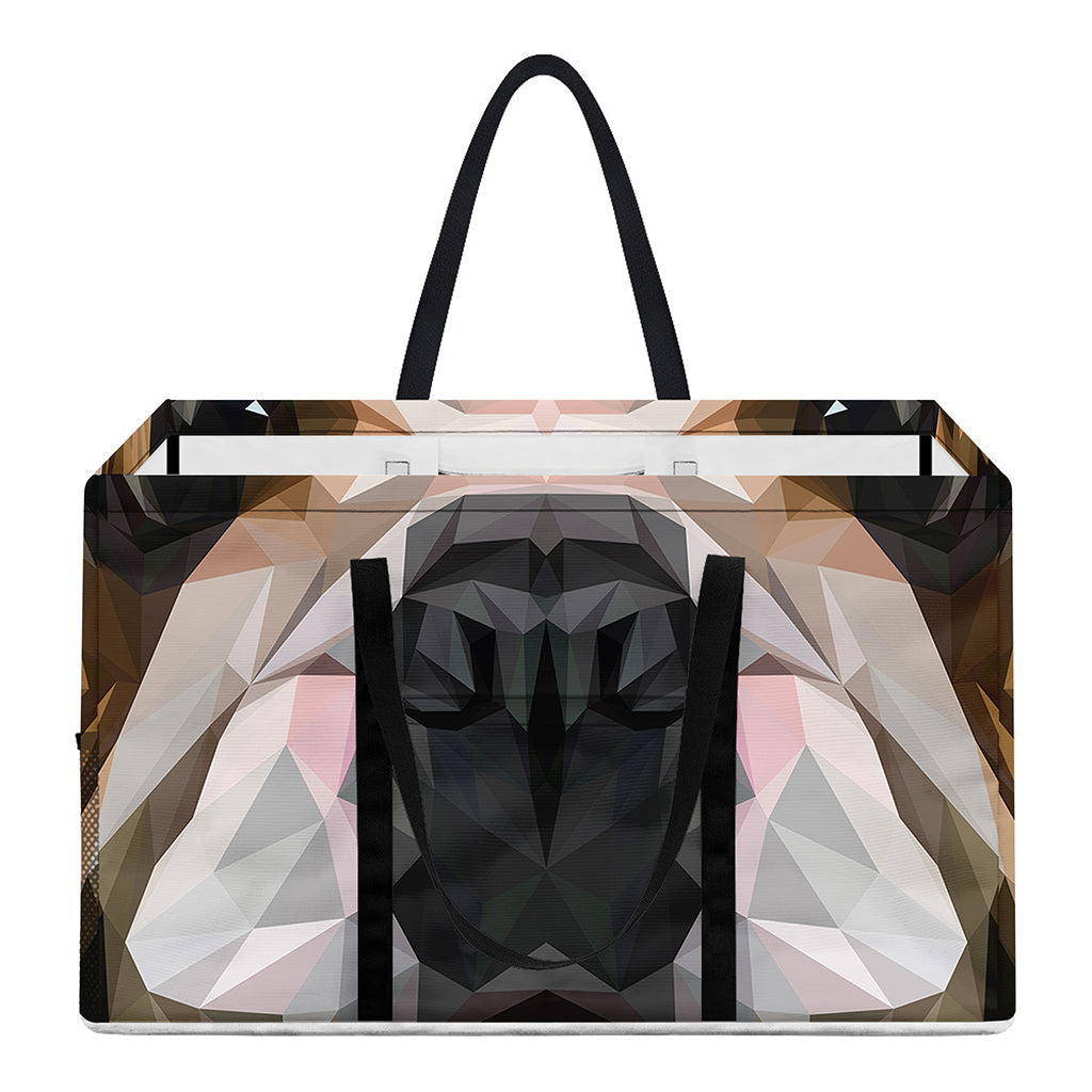 Geometric English Bulldog Print Utility Tote Bag