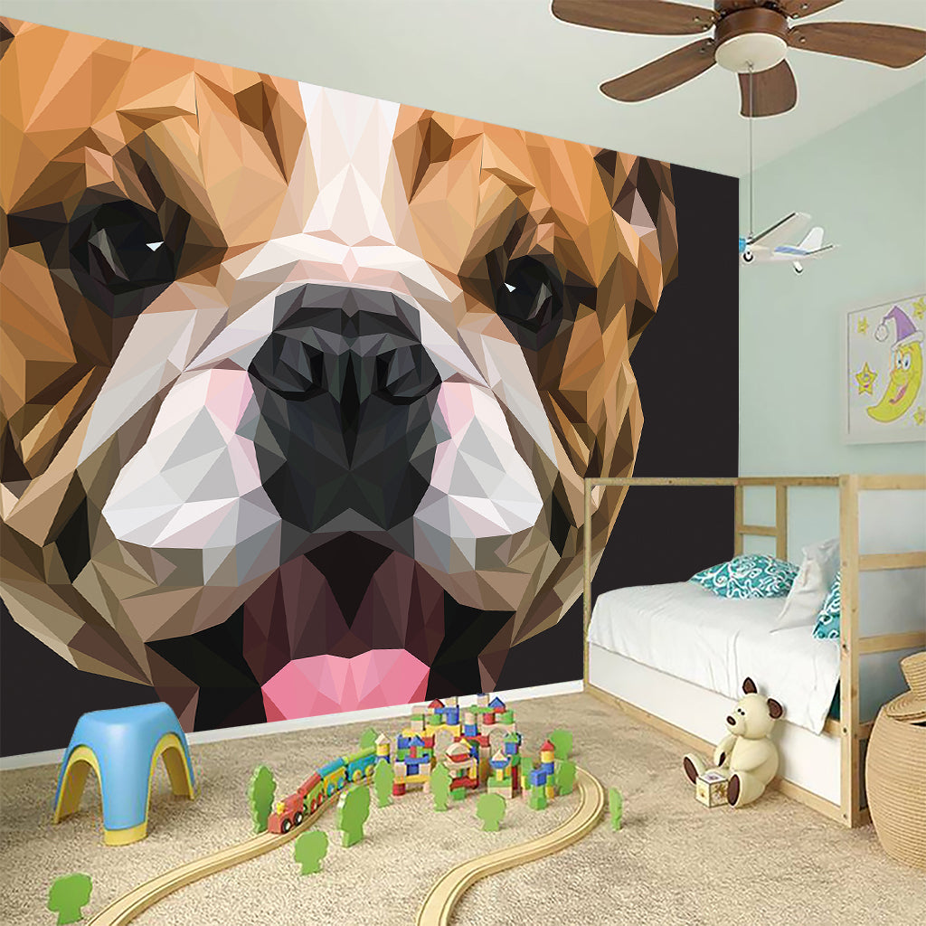 Geometric English Bulldog Print Wall Sticker