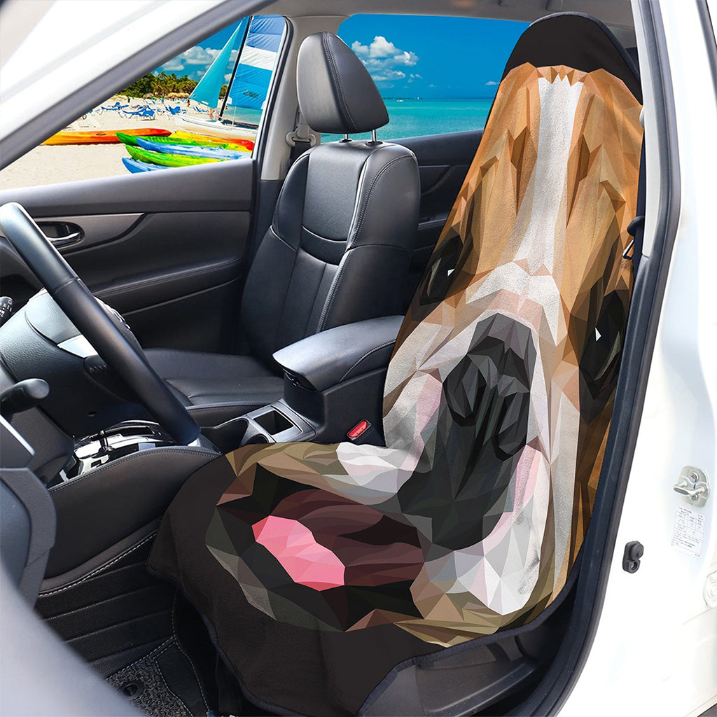Geometric English Bulldog Print Waterproof Car Seat Cover