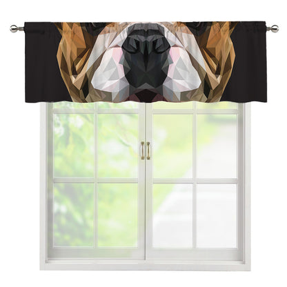 Geometric English Bulldog Print Window Valance
