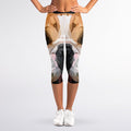 Geometric English Bulldog Print Women's Capri Leggings