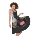 Geometric English Bulldog Print Sleeveless Knee Length Dress
