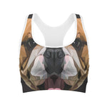 Geometric English Bulldog Print Women's Sports Bra