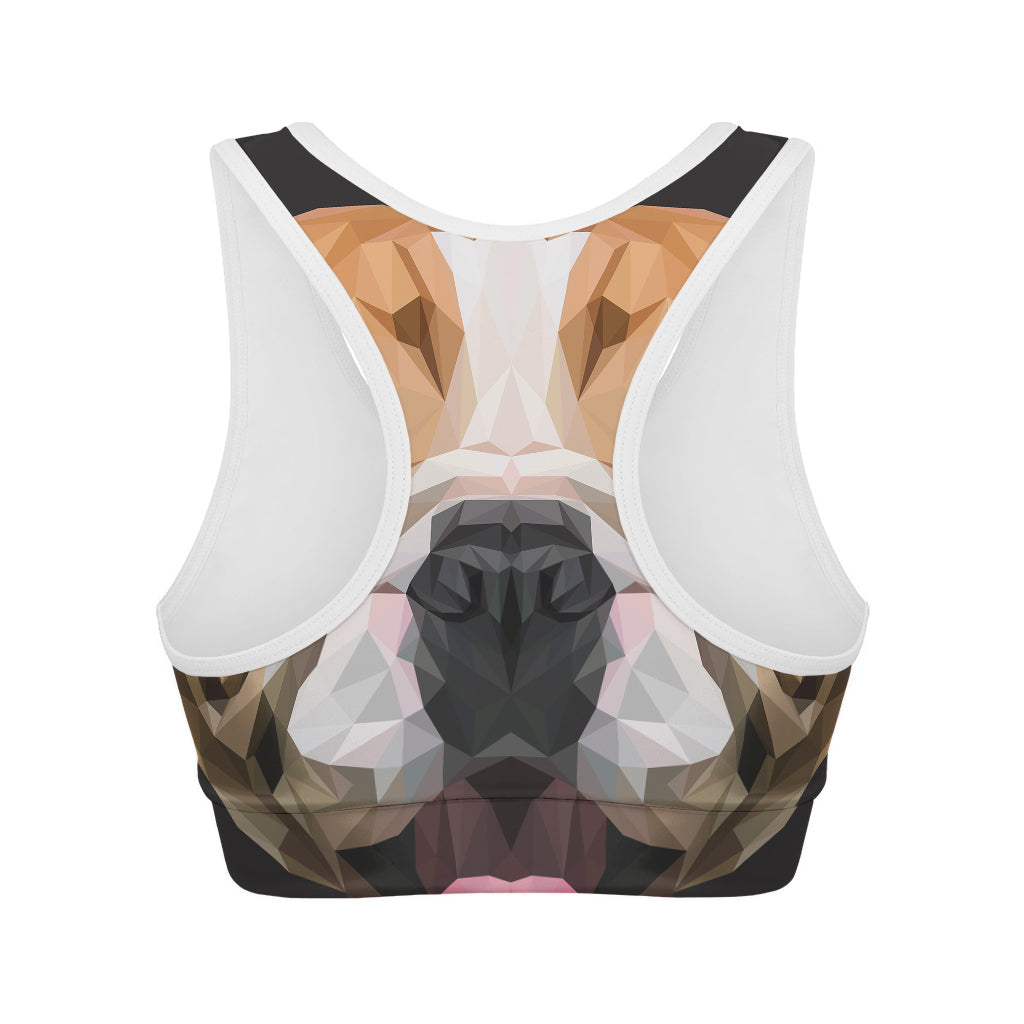Geometric English Bulldog Print Women's Sports Bra