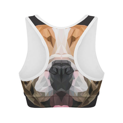 Geometric English Bulldog Print Women's Sports Bra