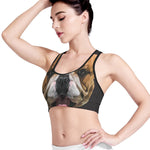 Geometric English Bulldog Print Women's Sports Bra