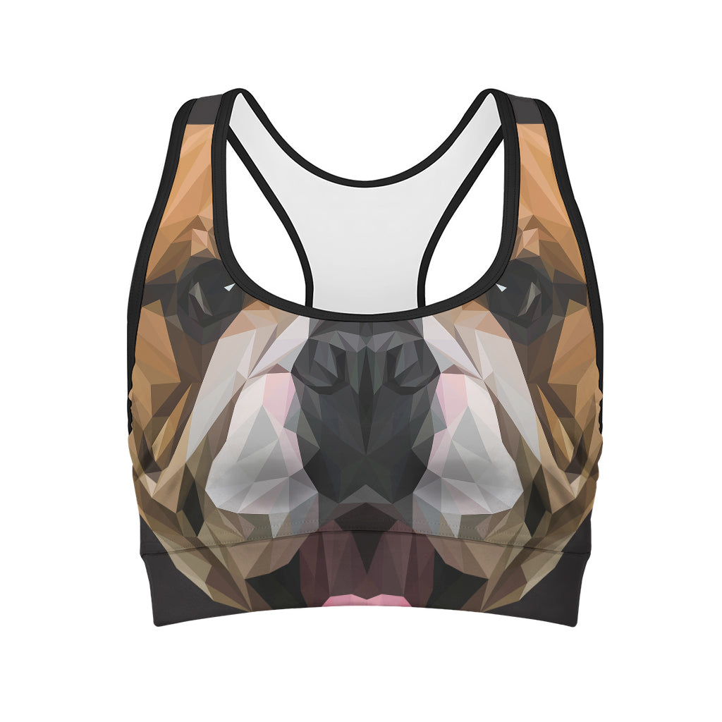 Geometric English Bulldog Print Women's Sports Bra