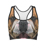 Geometric English Bulldog Print Women's Sports Bra
