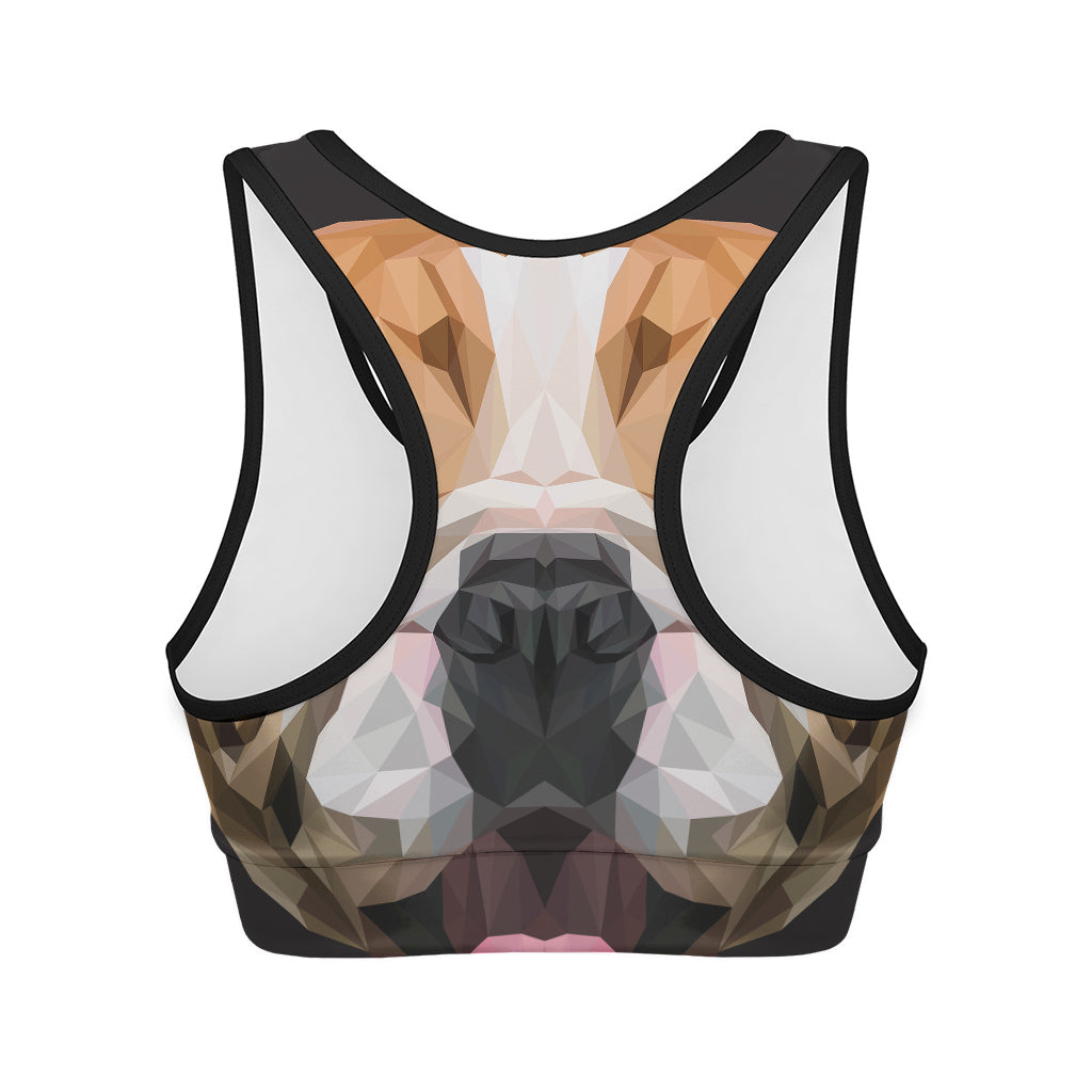 Geometric English Bulldog Print Women's Sports Bra