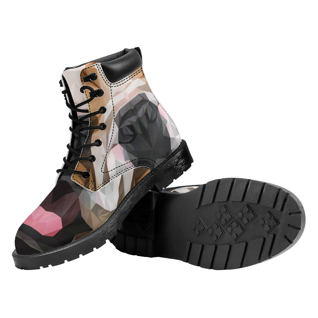 Geometric English Bulldog Print Work Boots