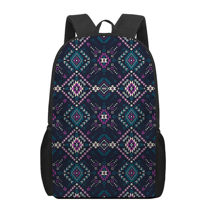 Geometric Ethnic Navajo Pattern Print 17 Inch Backpack