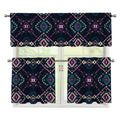 Geometric Ethnic Navajo Pattern Print 3 Piece Kitchen Curtains
