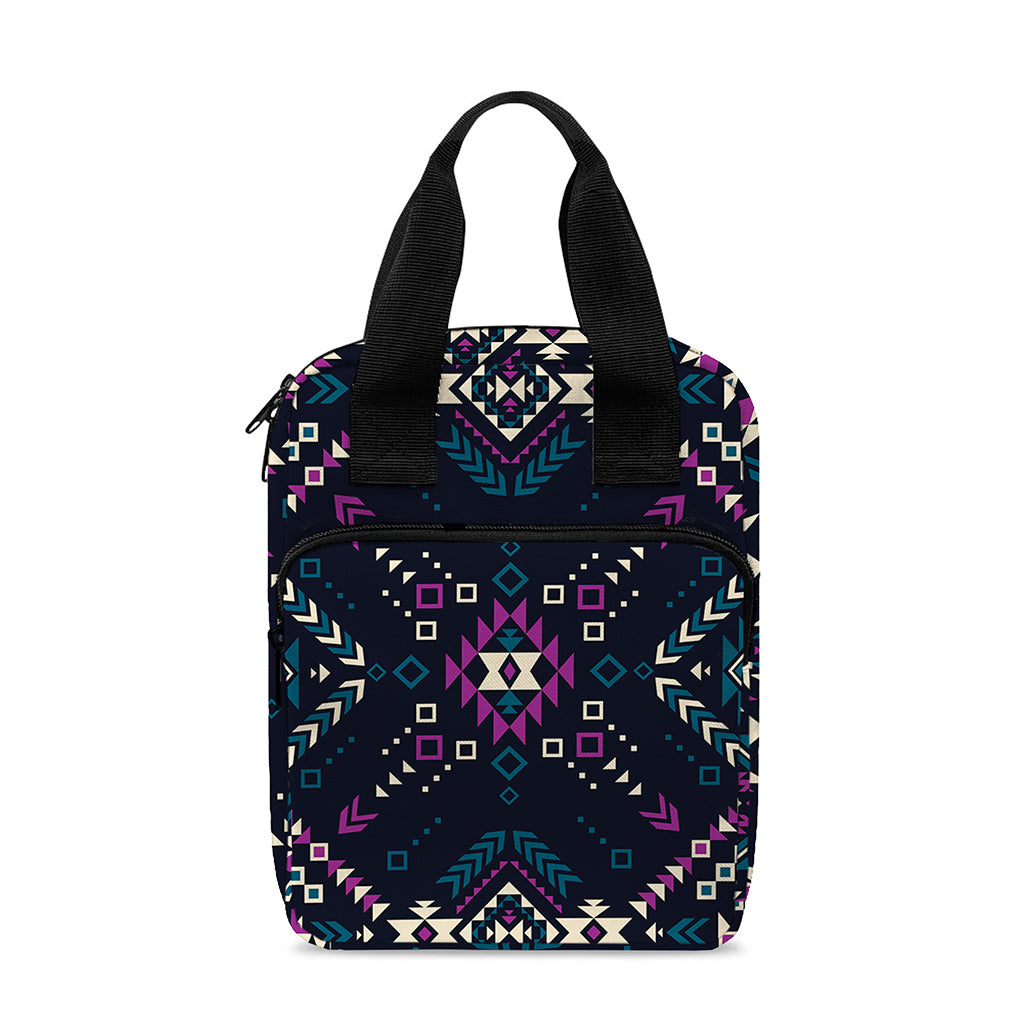 Geometric Ethnic Navajo Pattern Print Bible Tote Bag