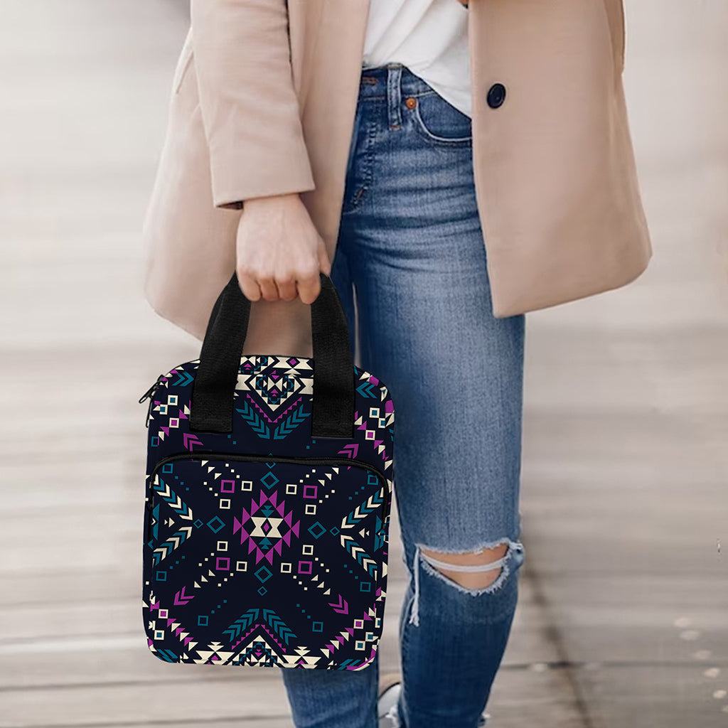 Geometric Ethnic Navajo Pattern Print Bible Tote Bag