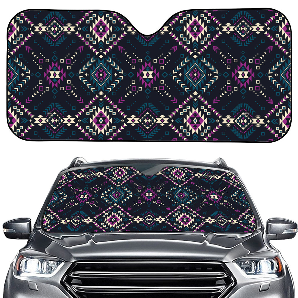 Geometric Ethnic Navajo Pattern Print Car Windshield Sun Shade