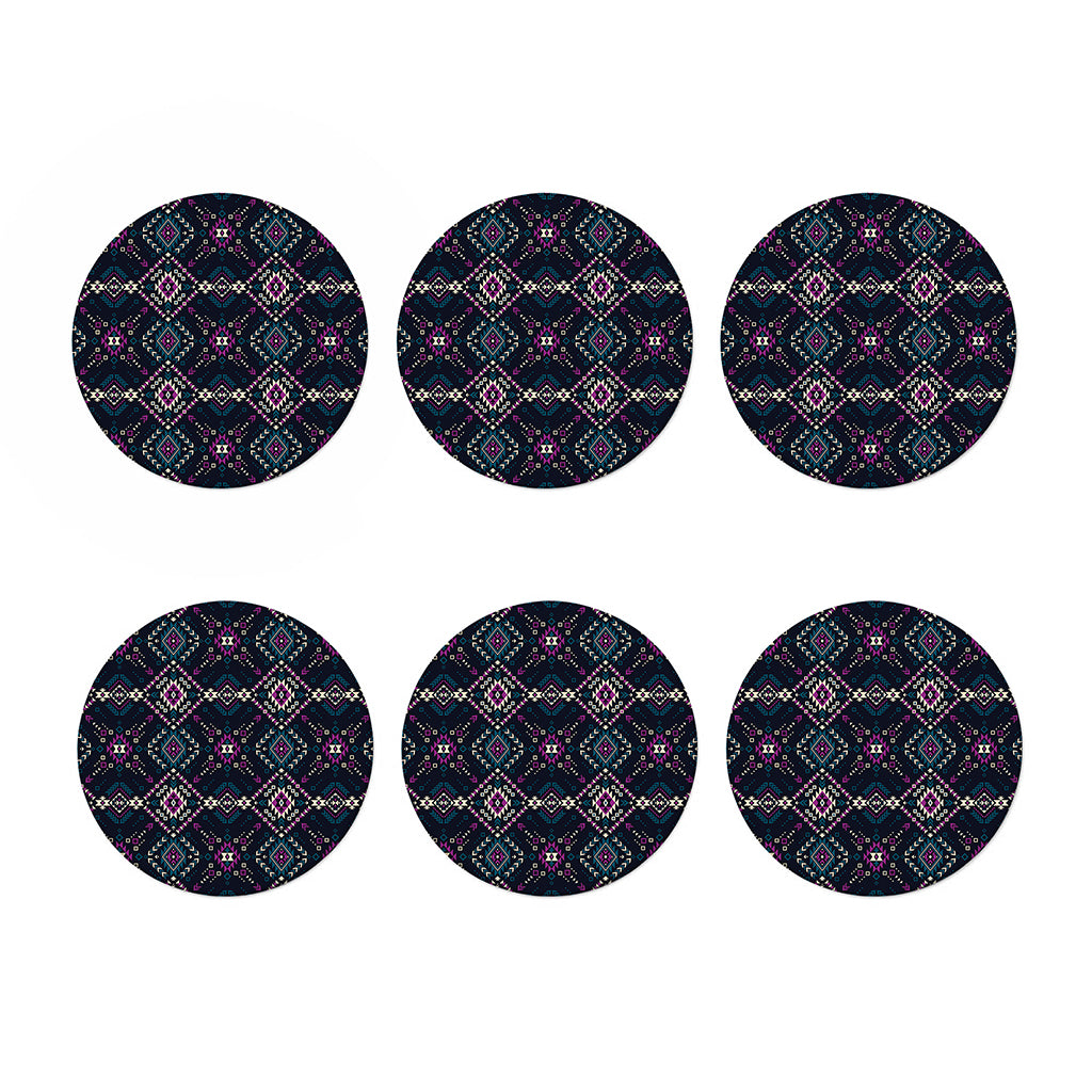Geometric Ethnic Navajo Pattern Print Coaster Set