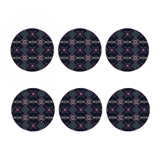 Geometric Ethnic Navajo Pattern Print Coaster Set