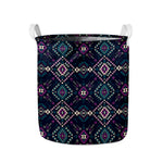 Geometric Ethnic Navajo Pattern Print Collapsible Laundry Basket