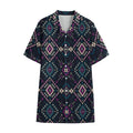 Geometric Ethnic Navajo Pattern Print Cotton Hawaiian Shirt