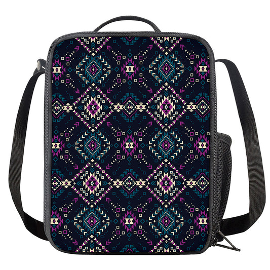 Geometric Ethnic Navajo Pattern Print Crossbody Lunch Bag