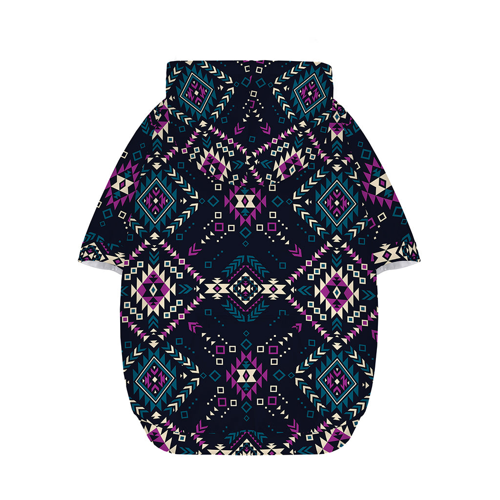 Geometric Ethnic Navajo Pattern Print Dog Zip Up Hoodie