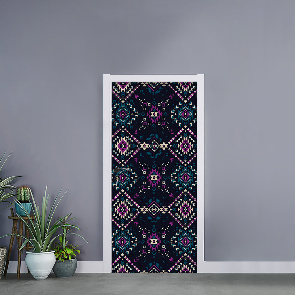 Geometric Ethnic Navajo Pattern Print Door Sticker