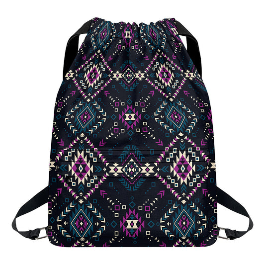 Geometric Ethnic Navajo Pattern Print Drawstring Backpack