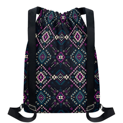 Geometric Ethnic Navajo Pattern Print Drawstring Backpack
