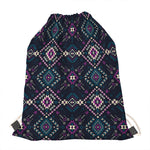 Geometric Ethnic Navajo Pattern Print Drawstring Bag