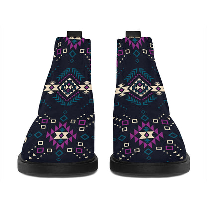 Geometric Ethnic Navajo Pattern Print Flat Ankle Boots