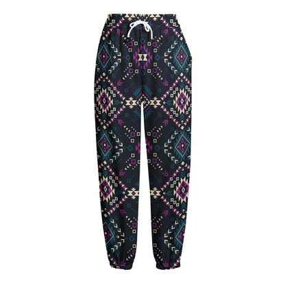 Geometric Ethnic Navajo Pattern Print Fleece Lined Knit Pants