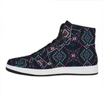 Geometric Ethnic Navajo Pattern Print High Top Leather Sneakers