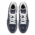 Geometric Ethnic Navajo Pattern Print High Top Leather Sneakers