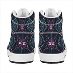 Geometric Ethnic Navajo Pattern Print High Top Leather Sneakers