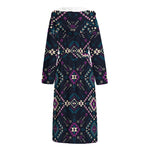 Geometric Ethnic Navajo Pattern Print Hooded Bathrobe