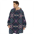 Geometric Ethnic Navajo Pattern Print Hoodie Blanket