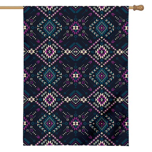 Geometric Ethnic Navajo Pattern Print House Flag